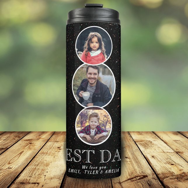 Best Dad Father`s Day 3 Oval Photo Collage Thermal Tumbler (Creator Uploaded)
