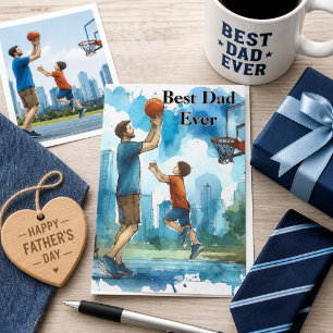 Best Dad Father's Day Basketball  Card