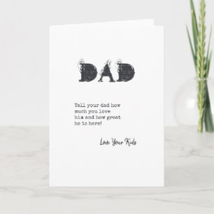 Best DAD Fathers Day Greatest Papa Gift Note Card