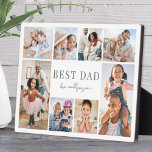 Best Dad Father's Day Photo Collage Plaque<br><div class="desc">Personalized "Best Dad" Photo Plaque with Easel Stand. This simple and elegant photo plaque is a beautiful way to showcase cherished memories. The design features space for eight photos, arranged in a border around the edges, while keeping the focus on the meaningful text in the centre. At the centre, "Best...</div>