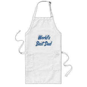 Best Dad Fathers Day sea blue text Long Apron