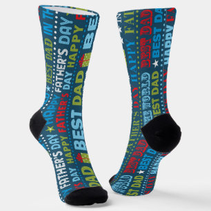 Best Dad ,Fathers Day Typography Pattern Socks