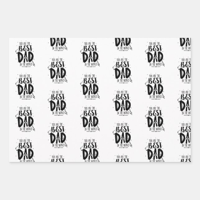 Best Dad Father's Day Wrapping Paper Sheets (Front)