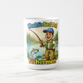 Best Dad Fisherman by the Lake Funny Gift Idea Coffee Mug