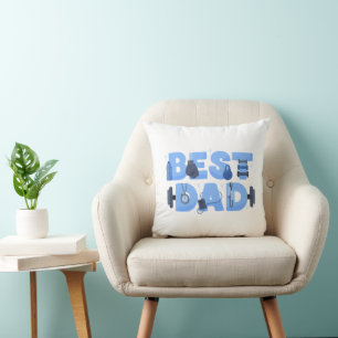 Best Dad Fitness Workout Gym Father's Day Throw Pillow