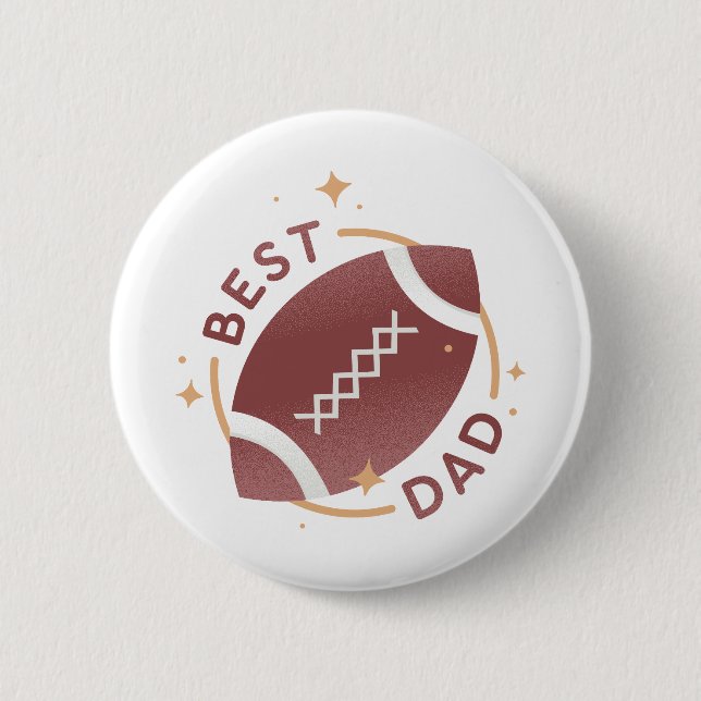 Best Dad Football  2 Inch Round Button (Front)