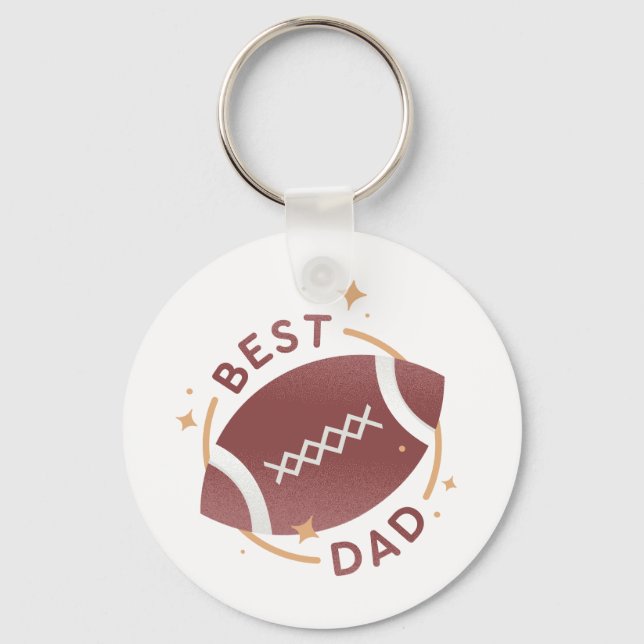 Best Dad Football  Keychain (Front)
