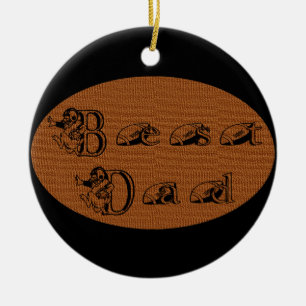 Best Dad Football Text Ceramic Ornament