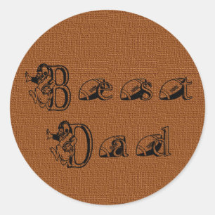 Best Dad Football Text Classic Round Sticker