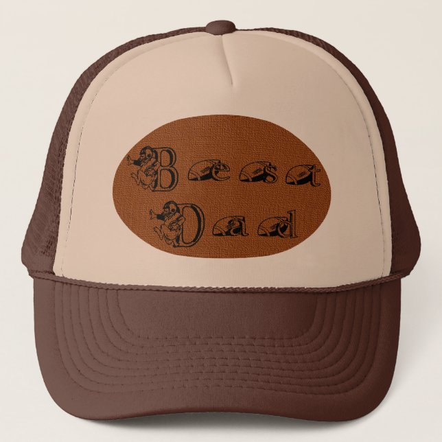 Best Dad Football Text Trucker Hat (Front)
