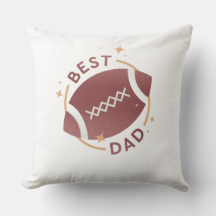 Best Dad Football Throw Pillow