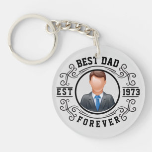 Best Dad Forever Birthday Gift Keychain