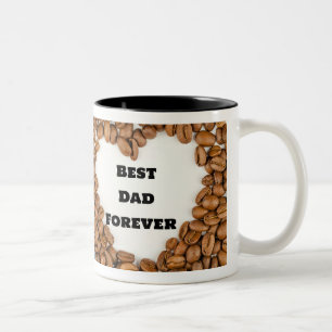 Best Dad Forever Modern 2 photo Two-Tone Coffee Mug
