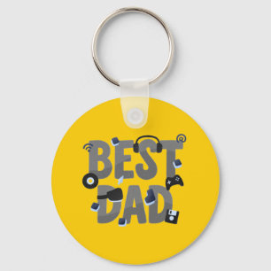 BEST DAD Gaming Dad Graphic  Keychain
