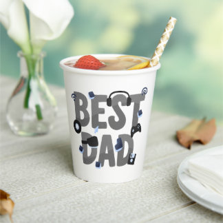 BEST DAD Gaming Dad Graphic Paper Cups