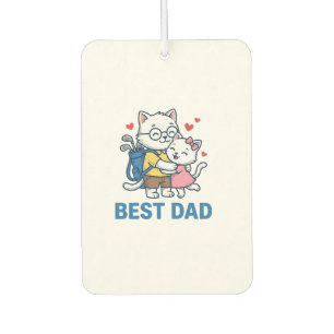 Best Dad Golf Cat Hug Cute Vector Design_1 Air Freshener
