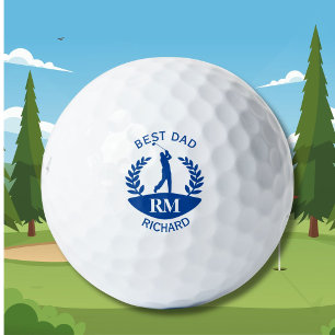 Best Dad Golfer Monogram First Name  Golf Balls