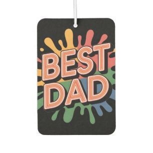 Best Dad Graphic: Father's Day Retro Lettering Air Freshener