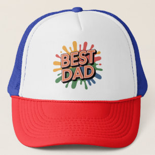 Best Dad Graphic: Father's Day Retro Lettering Trucker Hat