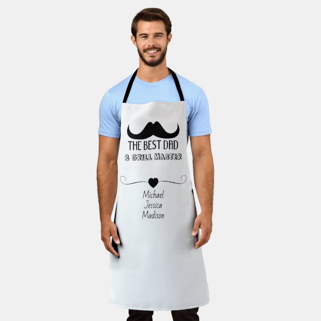 Best Dad grill master Father's Day Custom name Apron (Worn)