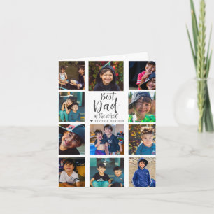 Best Dad Hand Lettered Father's Day Photo Collage Card