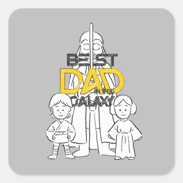 Best Dad in the Galaxy Square Sticker (Front)