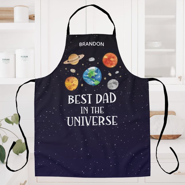 Best Dad in The Universe Quote Fathers Day Apron (Creator Uploaded)