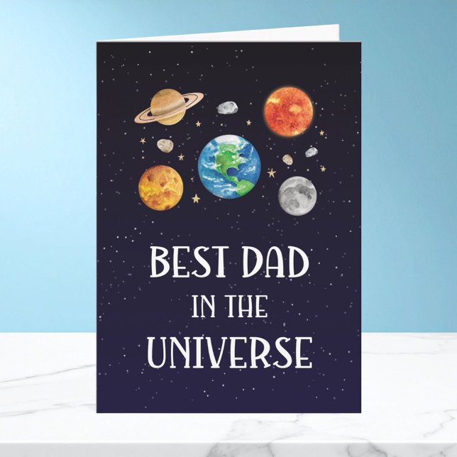 Best Dad in The Universe Quote Fathers Day Folded Card (Creator Uploaded)