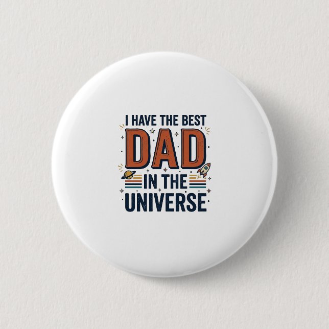 Best Dad in the Universe Space Vector Design_1 2 Inch Round Button (Front)