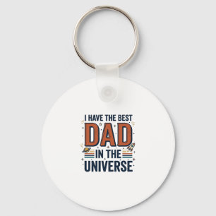 Best Dad in the Universe Space Vector Design_1 Keychain