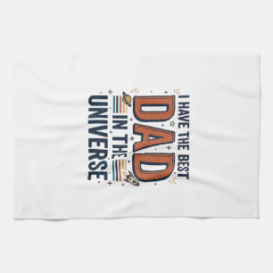 Best Dad in the Universe Space Vector Design_1 Kitchen Towel