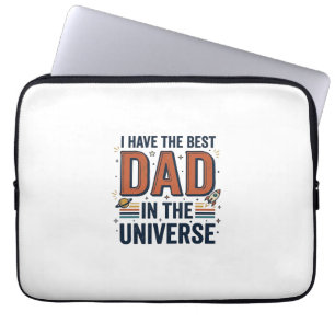 Best Dad in the Universe Space Vector Design_1 Laptop Sleeve