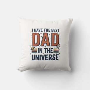 Best Dad in the Universe Space Vector Design_1 Throw Pillow
