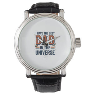 Best Dad in the Universe Space Vector Design_1 Watch