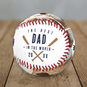 Best Dad In The World 2 Photo Monogram Fathers Day Baseball