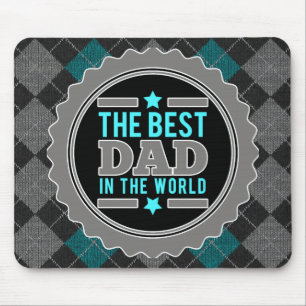 Best Dad in the World Argyle Patterned Mouse Pad
