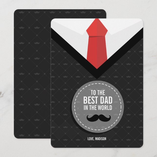 Best Dad In The World Father's Day Birthday Card (Front/Back)