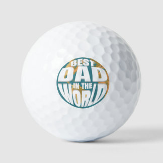 Best Dad in the World Father's Day Retro Earth Golf Balls