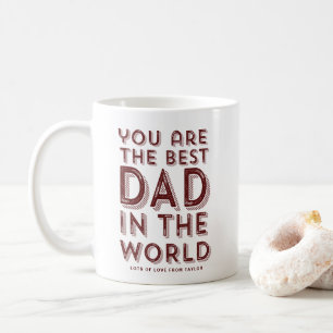 Best Dad In The World Red Rustic Father's Day Coffee Mug