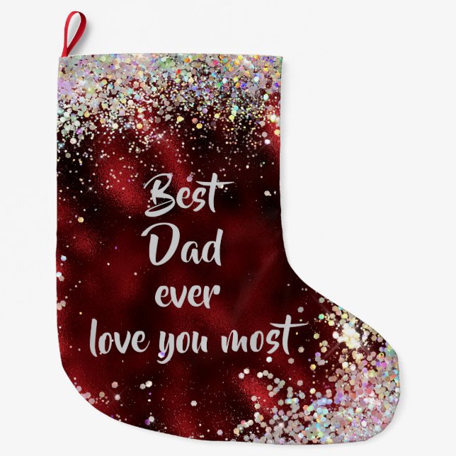 Best Dad Large Christmas Stocking (Front)