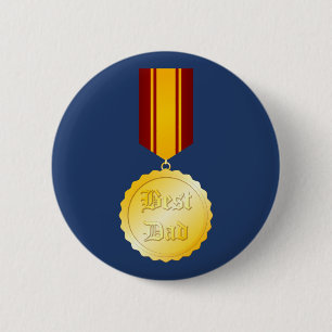 Best Dad Medal Brooch Father’s Day 2 Inch Round Button