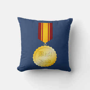 Best Dad Medal Brooch Father’s Day Throw Pillow