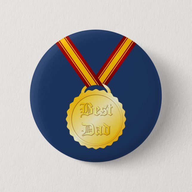 Best Dad Medal Father’s Day 2 Inch Round Button (Front)