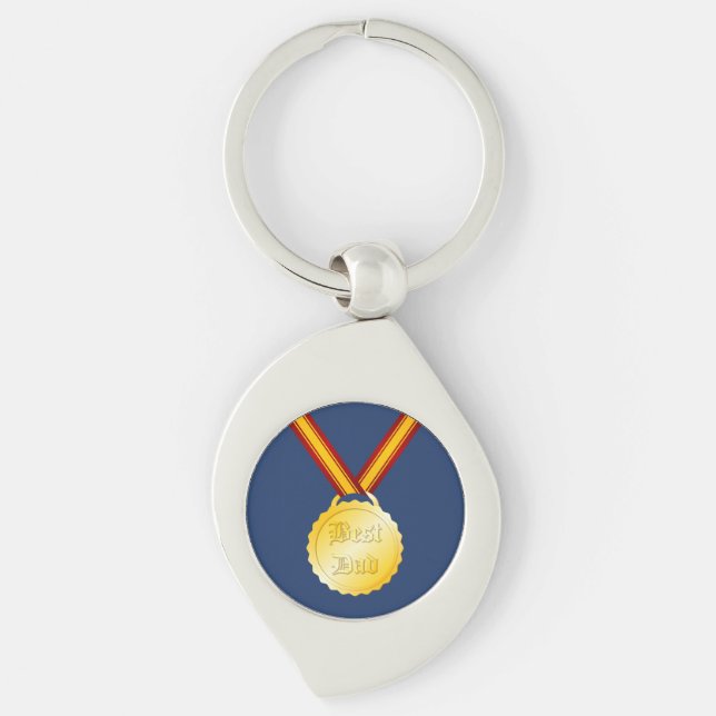 Best Dad Medal Father’s Day Keychain (Front)