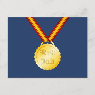 Best Dad Medal Father’s Day Postcard