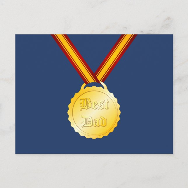 Best Dad Medal Father’s Day Postcard (Front)