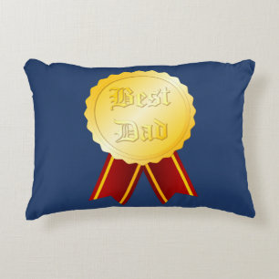 Best Dad Medal Ribbon Father’s Day Accent Pillow