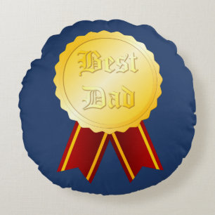 Best Dad Medal Ribbon Father’s Day Round Pillow