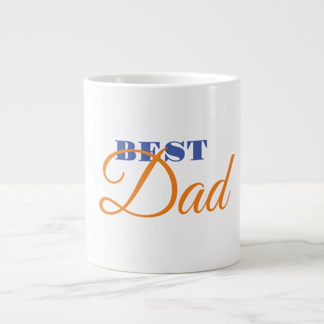 Best Dad Minimalist Clean Professional Large Coffee Mug (Front)