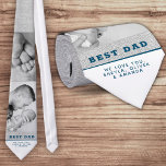 Best Dad Modern Blue Father`s Day 2 Photo Collage Tie<br><div class="desc">Best Dad Modern Blue Father`s Day 2 Photo Collage neck tie. Modern design in blue and white colours with grey rustic texture background. Personalize with your favourite 2 photos and add your names or write any message you want. Make a unique and sweet keepsake gift for dad or new dad...</div>